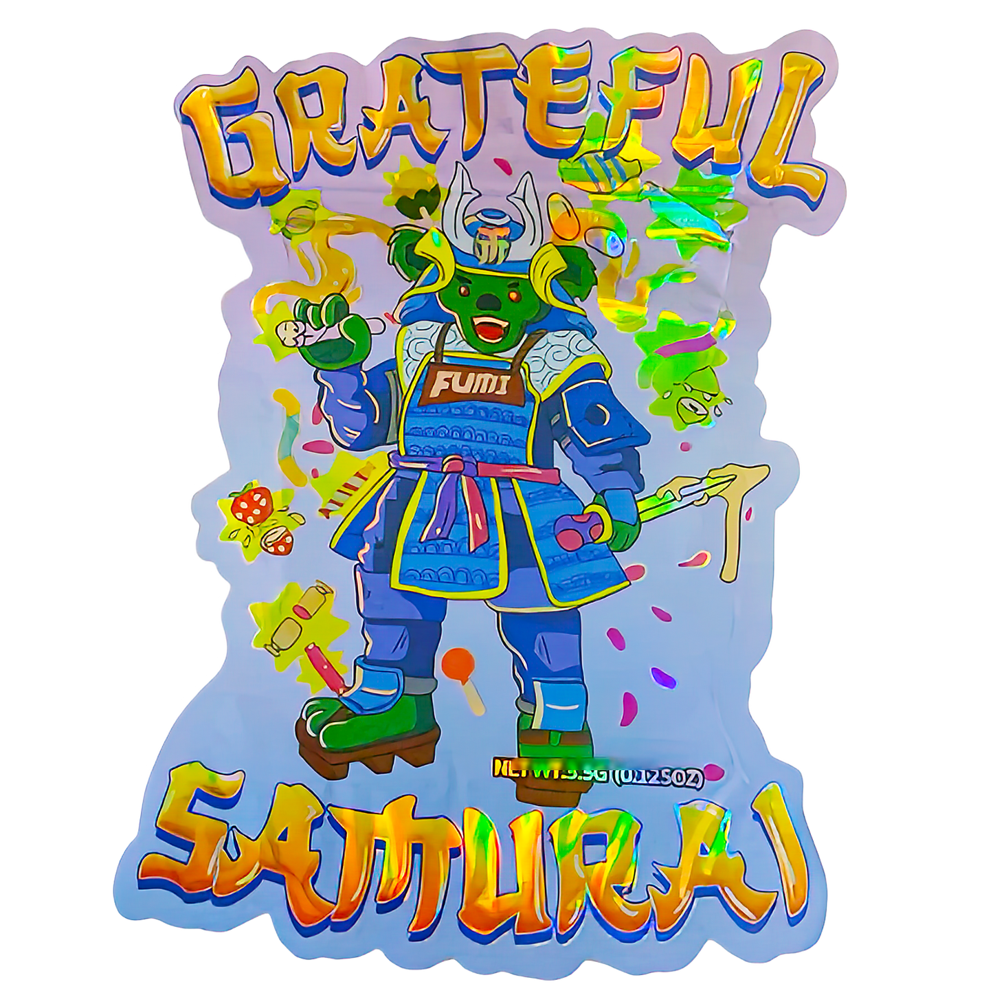 3.5g Shaped Mylar Storage Bag - Grateful Samurai (50 Count)