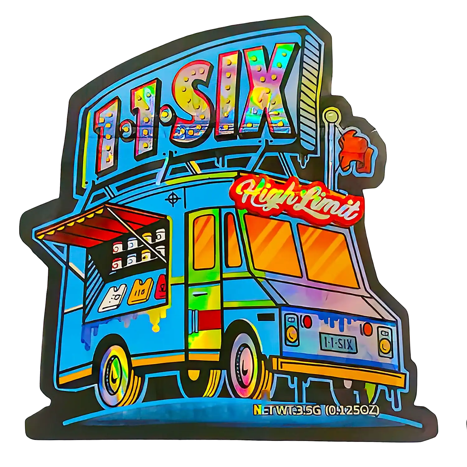 3.5g Shaped Mylar Storage Bag - 1-1-Six High Limit (50 Count)