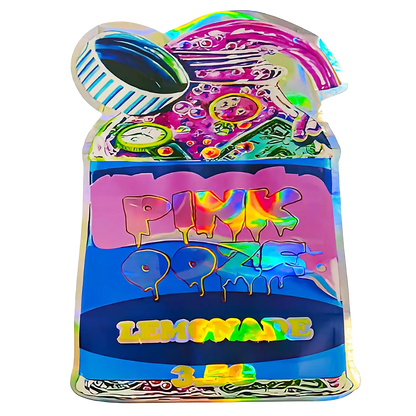 3.5g Shaped Mylar Storage Bag - Pink Ooze (50 Count)