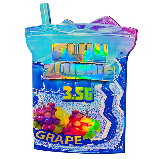 3.5g Shaped Mylar Storage Bag - Blue Zlushie (50 Count)