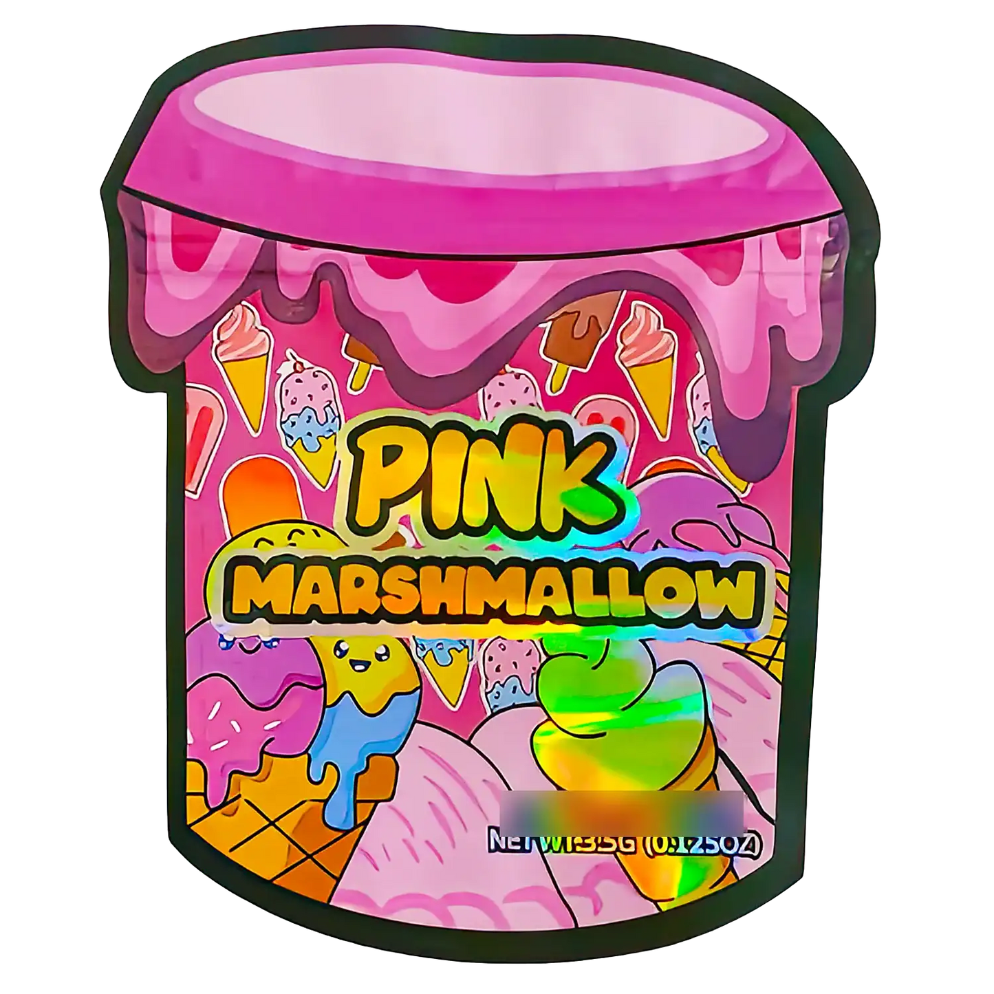 3.5g Shaped Mylar Storage Bag - Pink Marsh (50 Count)