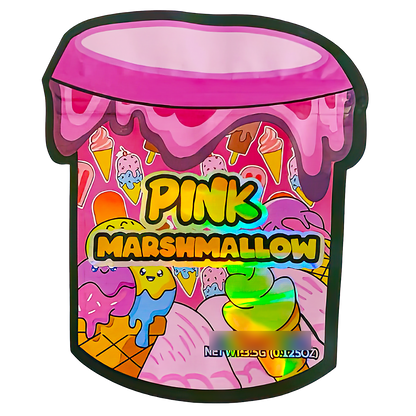 3.5g Shaped Mylar Storage Bag - Pink Marsh (50 Count)