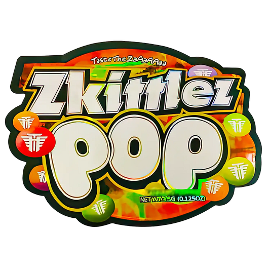 3.5g Shaped Mylar Storage Bag - Zkittlez Pop (50 Count)