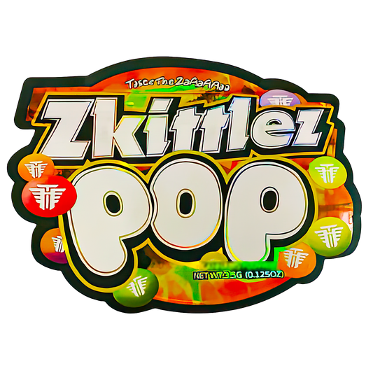 3.5g Shaped Mylar Storage Bag - Zkittlez Pop (50 Count)