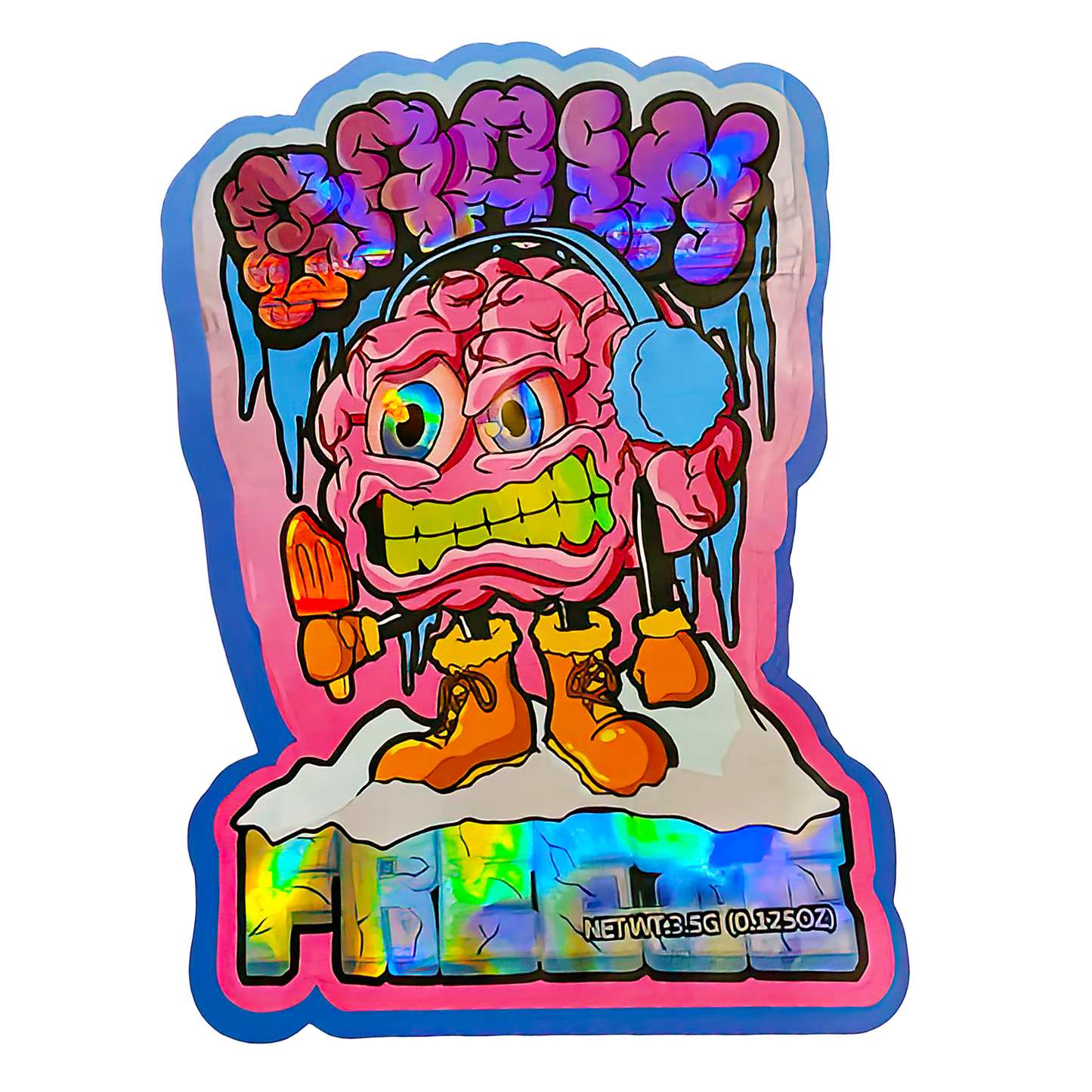 3.5g Shaped Mylar Storage Bag - Brain Freeze (50 Count)