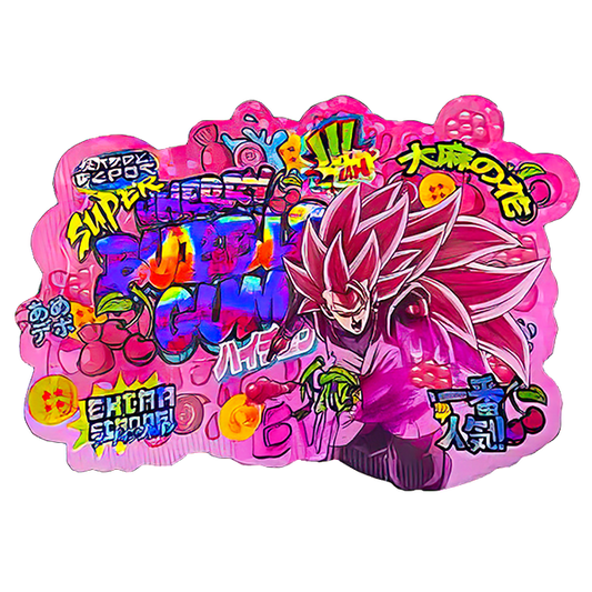 50 Pack - 3.5G Shaped Mylar Bags - Kandy Depo Super Cherry Bubble Gum