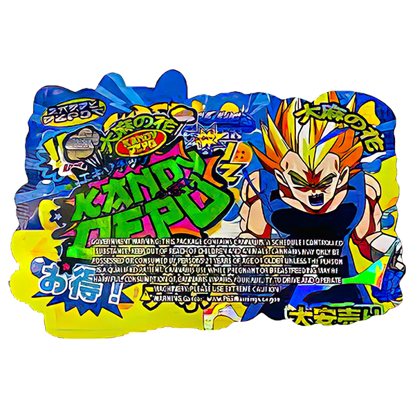 50 Pack - 3.5G Shaped Mylar Bags - Kandy Depo Super Lemon Shockz