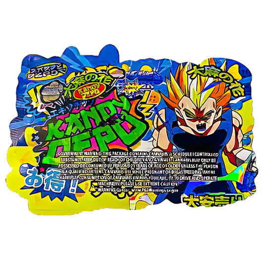 50 Pack - 3.5G Shaped Mylar Bags - Kandy Depo Super Lemon Shockz