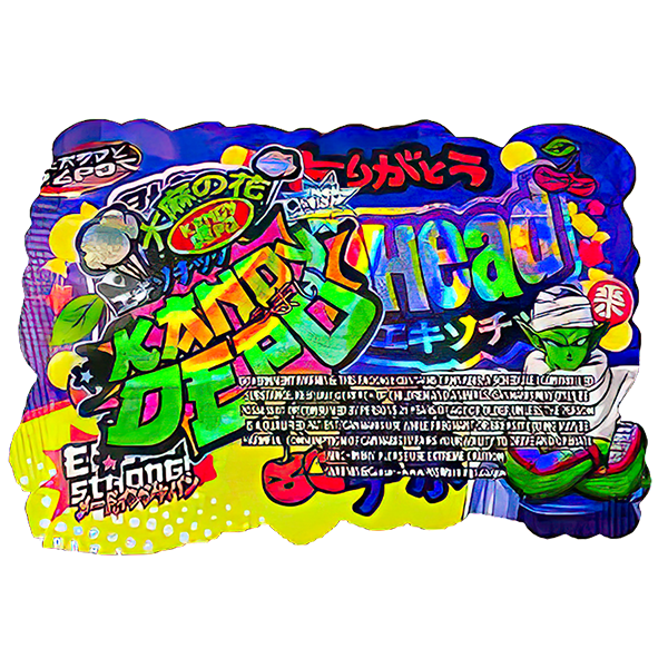 50 Pack - 3.5G Shaped Mylar Bags - Kandy Depo Black Cherry Lemonhead