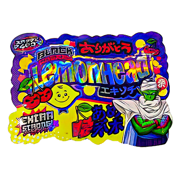 50 Pack - 3.5G Shaped Mylar Bags - Kandy Depo Black Cherry Lemonhead