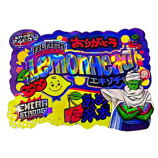 50 Pack - 3.5G Shaped Mylar Bags - Kandy Depo Black Cherry Lemonhead