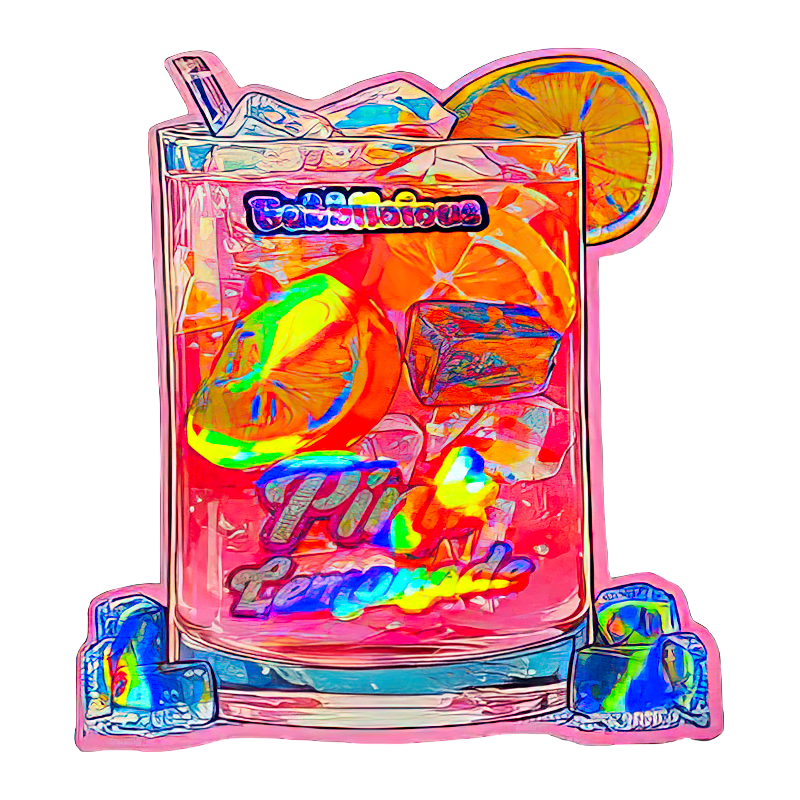 50 Pack - 3.5G Shaped Mylar Bags - Bubblicious Pink Lemonade