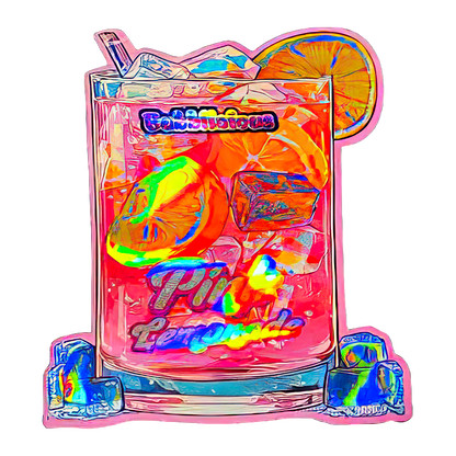 50 Pack - 3.5G Shaped Mylar Bags - Bubblicious Pink Lemonade