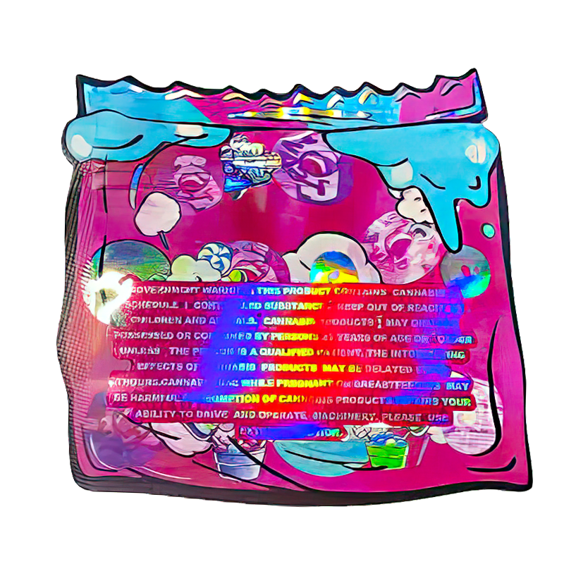 50 Pack - 3.5G Shaped Mylar Bags - Life Saver Cotton Candy