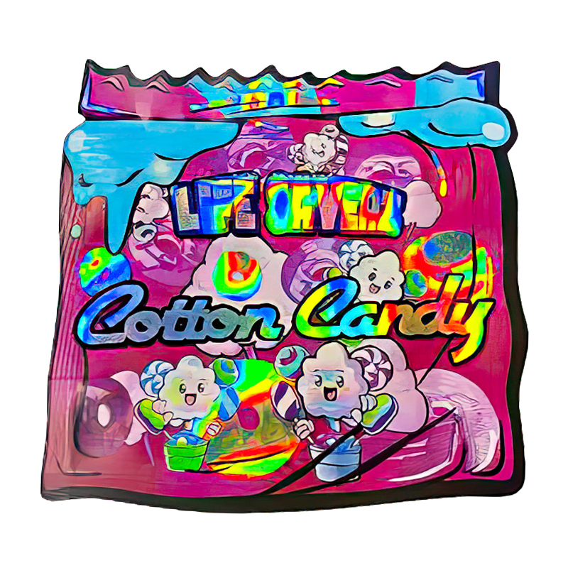 50 Pack - 3.5G Shaped Mylar Bags - Life Saver Cotton Candy
