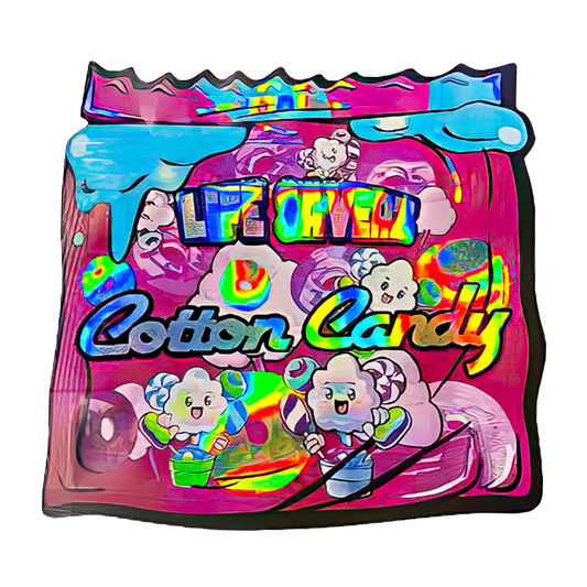 50 Pack - 3.5G Shaped Mylar Bags - Life Saver Cotton Candy
