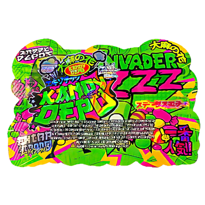 50 Pack - 3.5G Shaped Mylar Bags - Kandy Depo Invader ZZZ