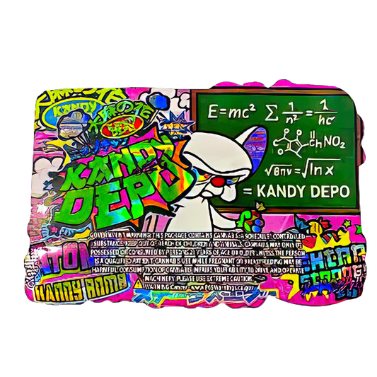 50 Pack - 3.5G Shaped Mylar Bags - Kandy Depo Atomic Handy Bomb