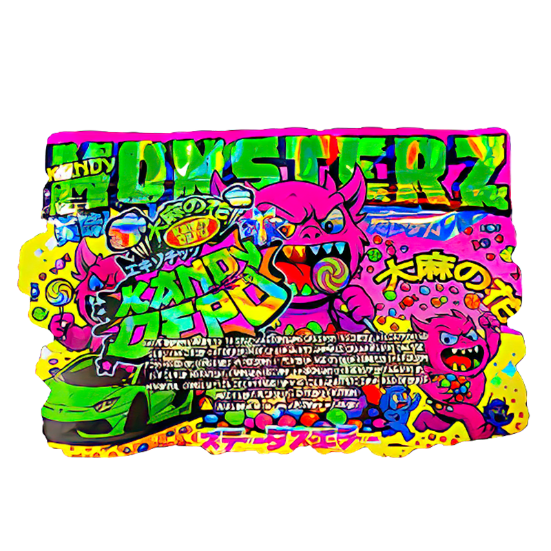 50 Pack - 3.5G Shaped Mylar Bags - Kandy Depo Monsterz