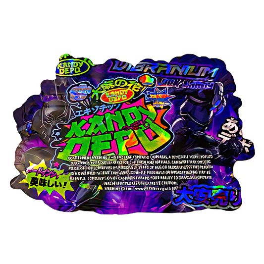 50 Pack - 3.5G Shaped Mylar Bags - Kandy Depo Black Panther Vibranium