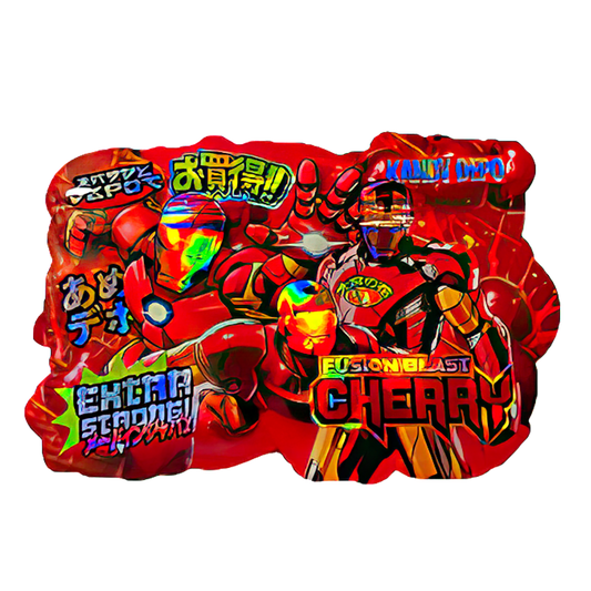 50 Pack - 3.5G Shaped Mylar Bags - Kandy Depo Iron Man Fusion Blast Cherry