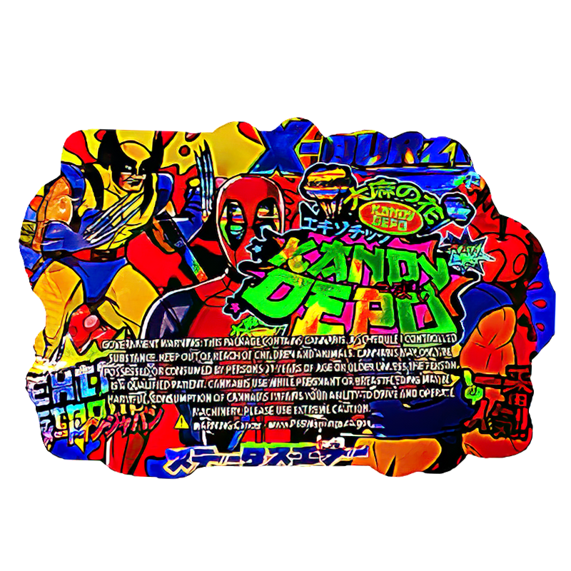 50 Pack - 3.5G Shaped Mylar Bags - Kandy Depo Deadpool Wolverine X-Durzi