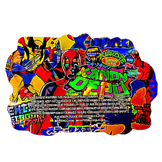 50 Pack - 3.5G Shaped Mylar Bags - Kandy Depo Deadpool Wolverine X-Durzi