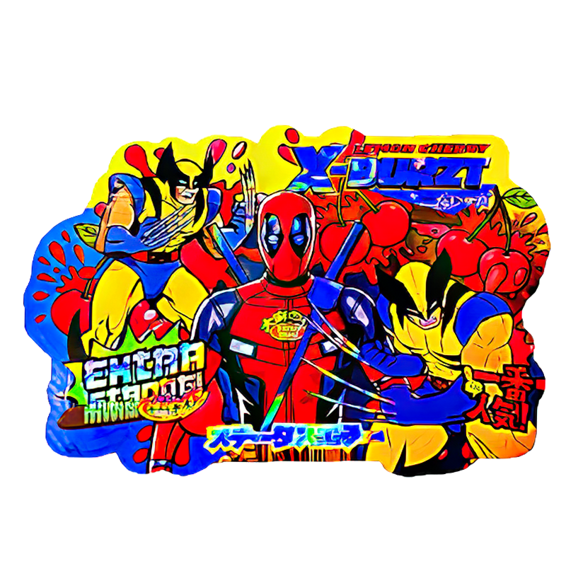 50 Pack - 3.5G Shaped Mylar Bags - Kandy Depo Deadpool Wolverine X-Durzi