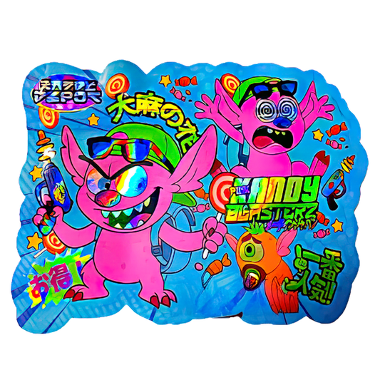 50 Pack - 3.5G Shaped Mylar Bags - Kandy Depo Kandy Blasterz