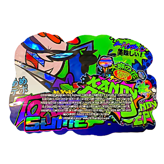 50 Pack - 3.5G Shaped Mylar Bags - Kandy Depo Dexters Toxic Slime