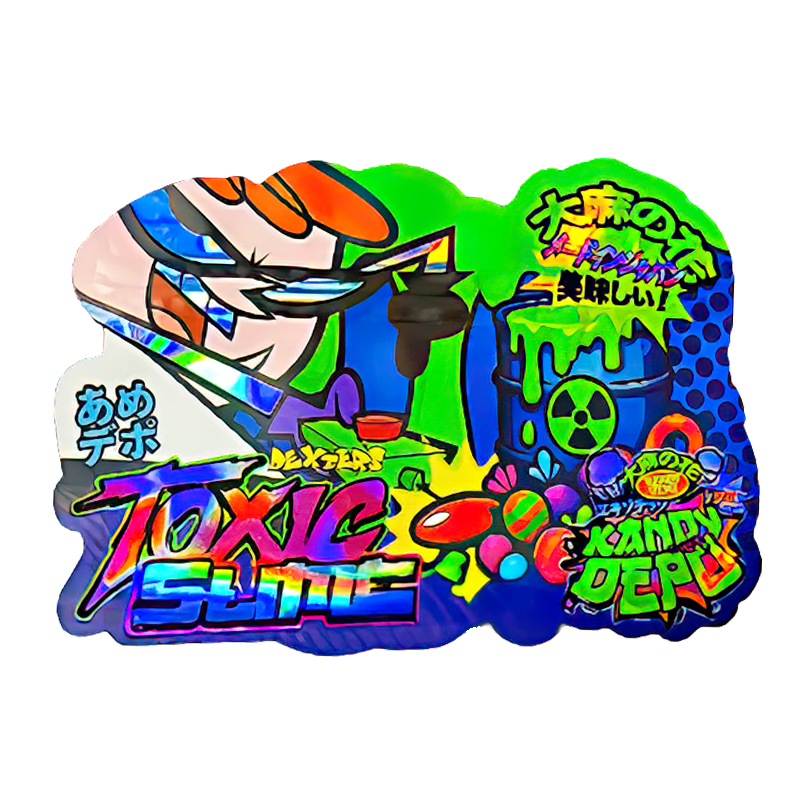 50 Pack - 3.5G Shaped Mylar Bags - Kandy Depo Dexters Toxic Slime