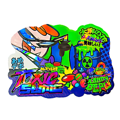 50 Pack - 3.5G Shaped Mylar Bags - Kandy Depo Dexters Toxic Slime