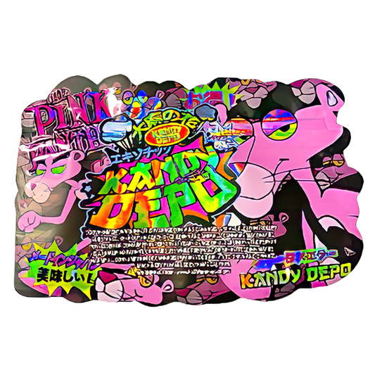 50 Pack - 3.5G Shaped Mylar Bags - Kandy Depo Pink Panther