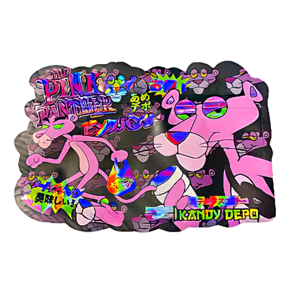 50 Pack - 3.5G Shaped Mylar Bags - Kandy Depo Pink Panther