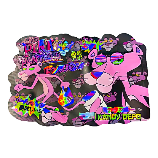 50 Pack - 3.5G Shaped Mylar Bags - Kandy Depo Pink Panther