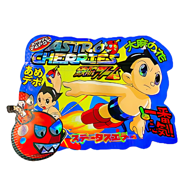 50 Pack - 3.5G Shaped Mylar Bags - Kandy Depo Astro Cherries