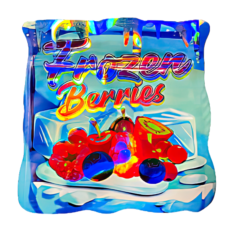 50 Pack - 3.5G Shaped Mylar Bags - Frozen Berries