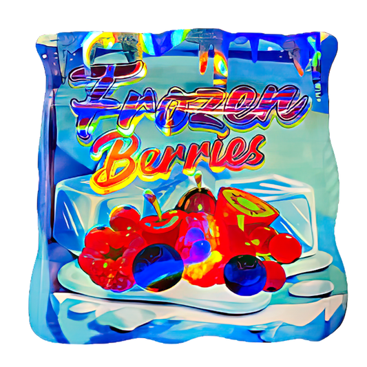 50 Pack - 3.5G Shaped Mylar Bags - Frozen Berries