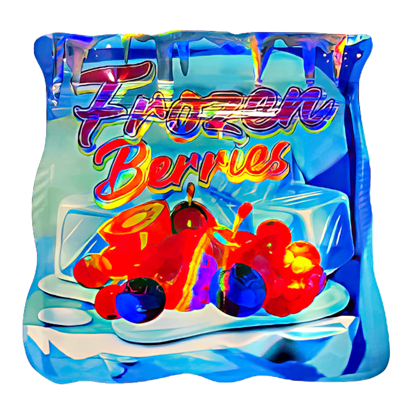 50 Pack - 3.5G Shaped Mylar Bags - Frozen Berries