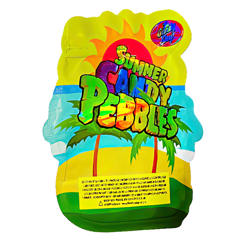 50 Pack - 3.5G Shaped Mylar Bags - The Candy Shop Summer Candy Pebbles