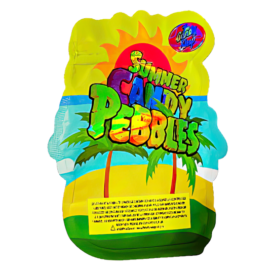 50 Pack - 3.5G Shaped Mylar Bags - The Candy Shop Summer Candy Pebbles