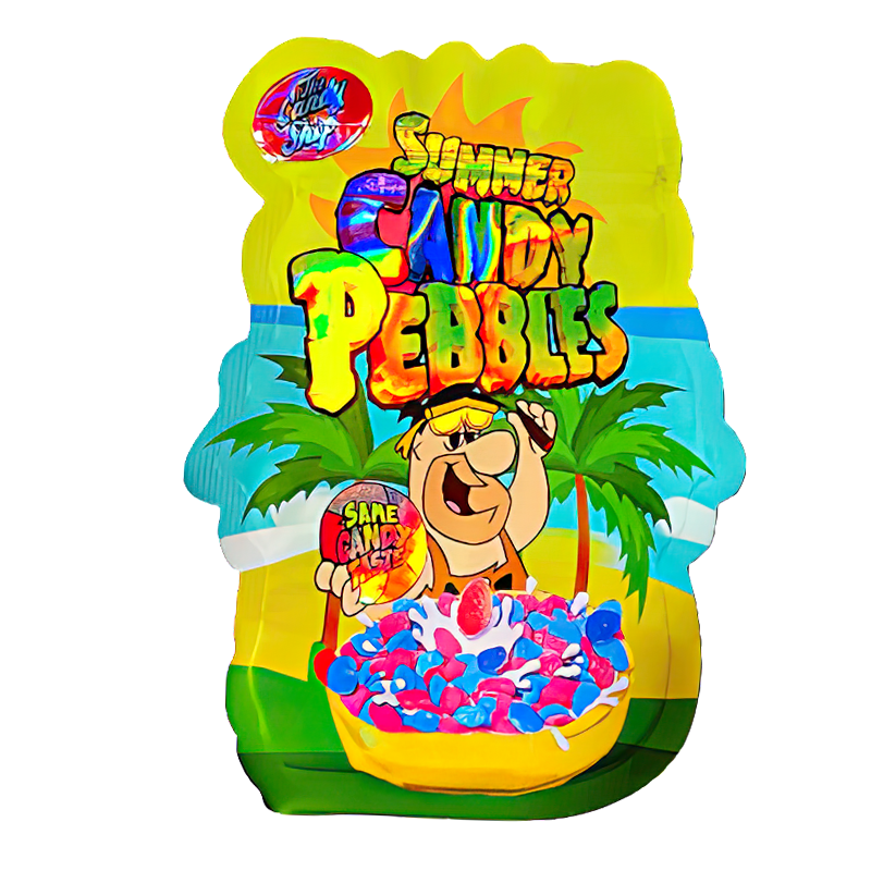 50 Pack - 3.5G Shaped Mylar Bags - The Candy Shop Summer Candy Pebbles