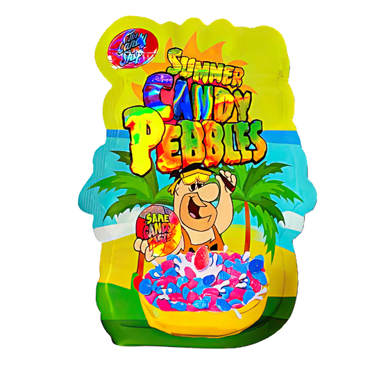 50 Pack - 3.5G Shaped Mylar Bags - The Candy Shop Summer Candy Pebbles