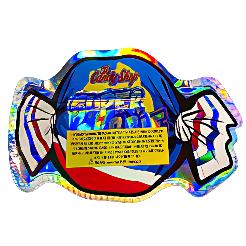 50 Pack - 3.5G Shaped Mylar Bags - The Candy Shop Super Bubble Gum