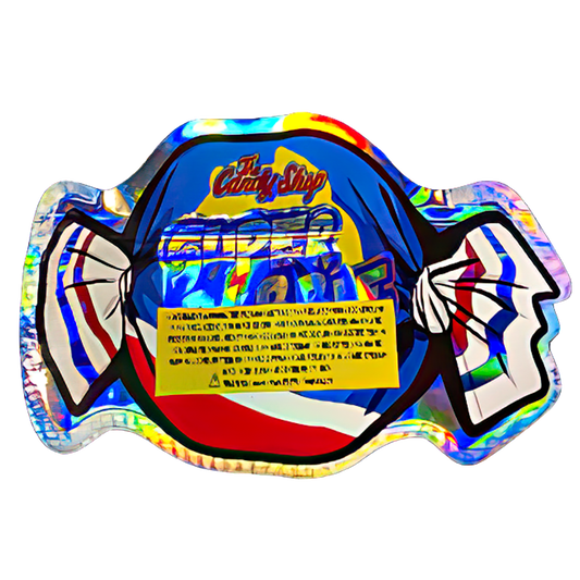 50 Pack - 3.5G Shaped Mylar Bags - The Candy Shop Super Bubble Gum