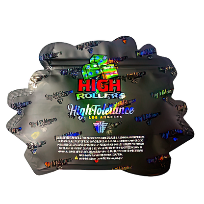 50 Pack - 3.5G Shaped Mylar Bags - High Tolerance High Rollers Lucky Spin 777