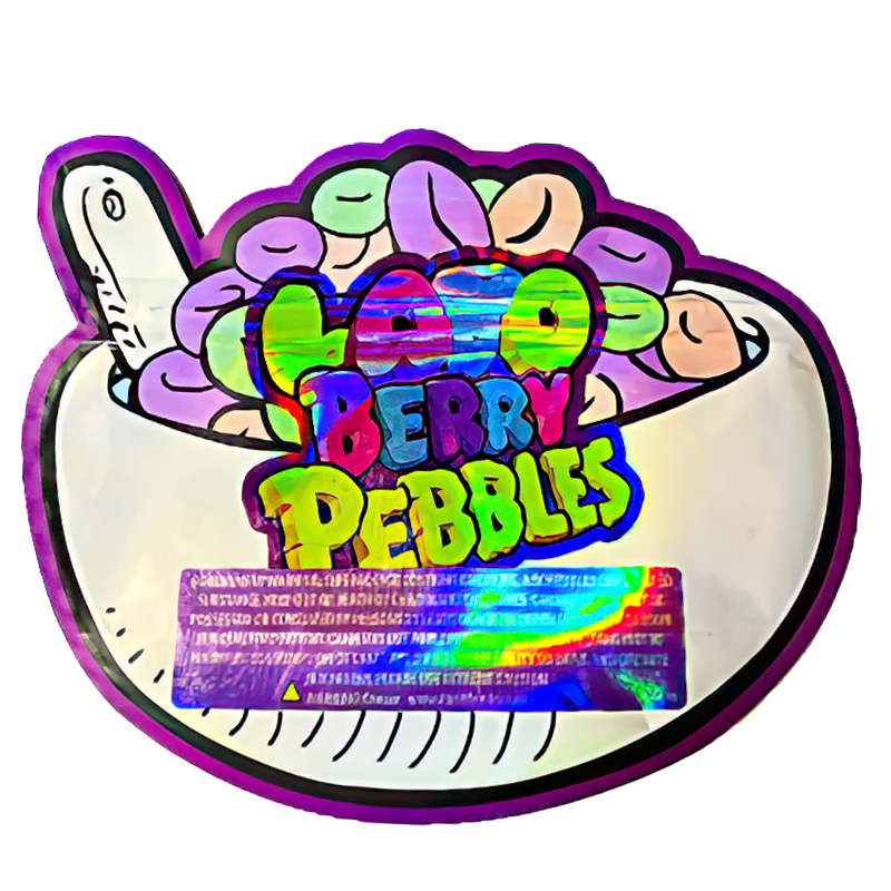 50 Pack - 3.5G Shaped Mylar Bags - High Tolerance Lato Berry Pebbles