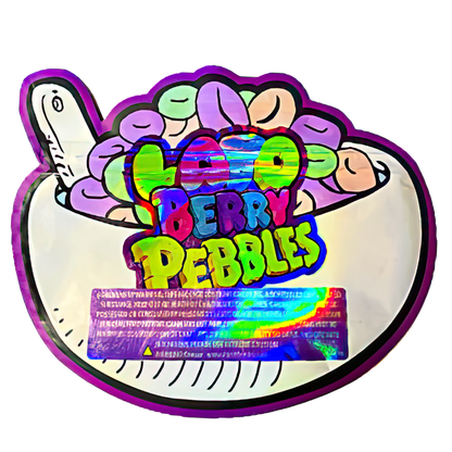 50 Pack - 3.5G Shaped Mylar Bags - High Tolerance Lato Berry Pebbles