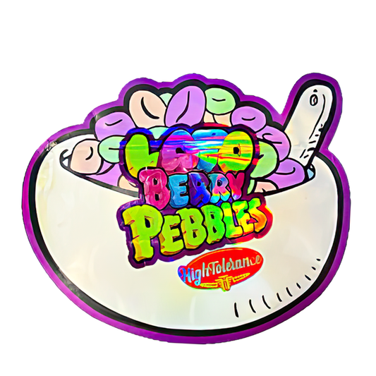 50 Pack - 3.5G Shaped Mylar Bags - High Tolerance Lato Berry Pebbles