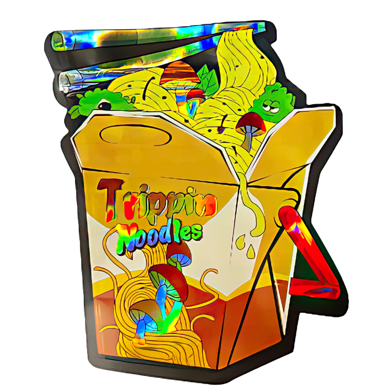 50 Pack - 3.5G Shaped Mylar Bags - Tripping Noodles